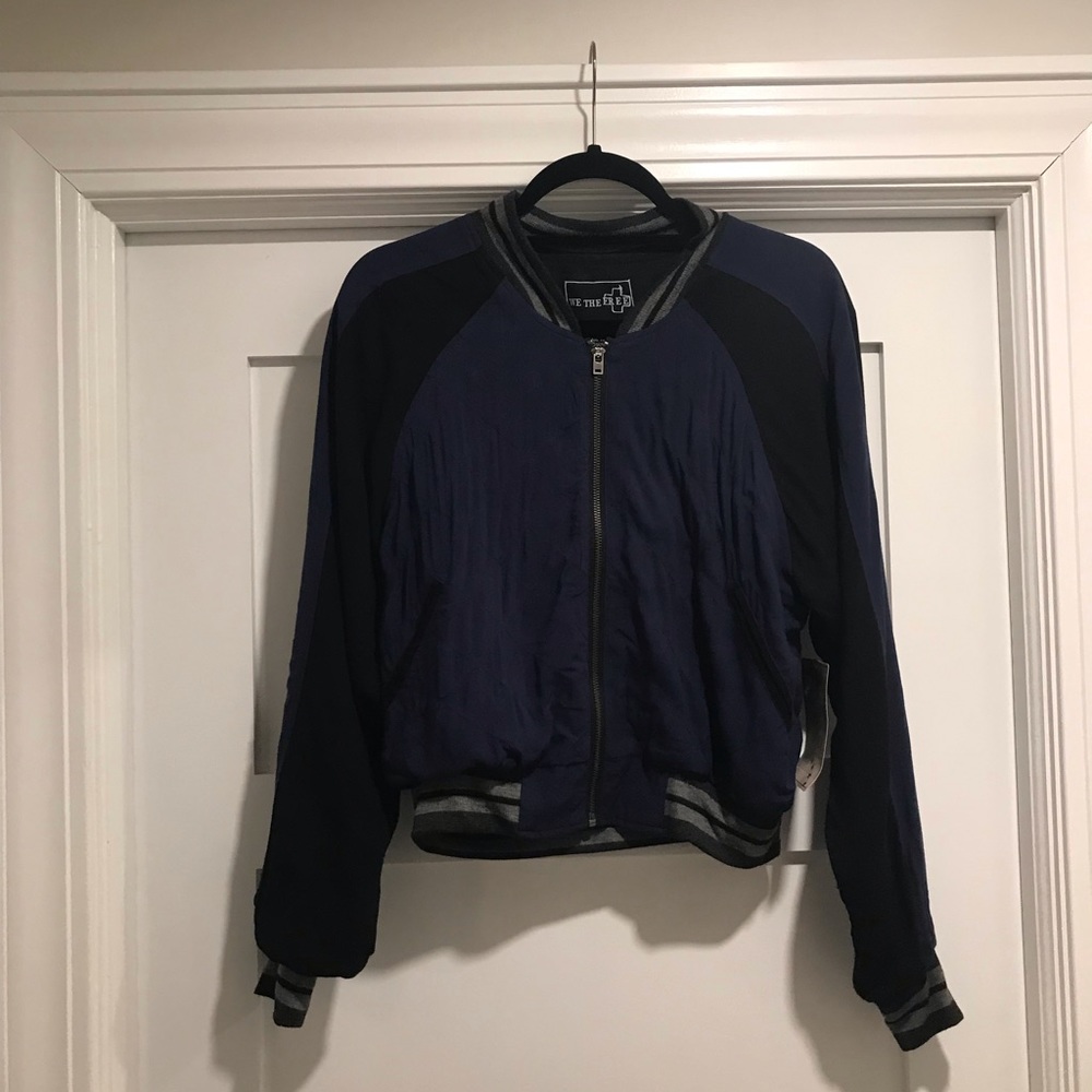 We The Free Zip Up Jacket - Navy Blue and Black